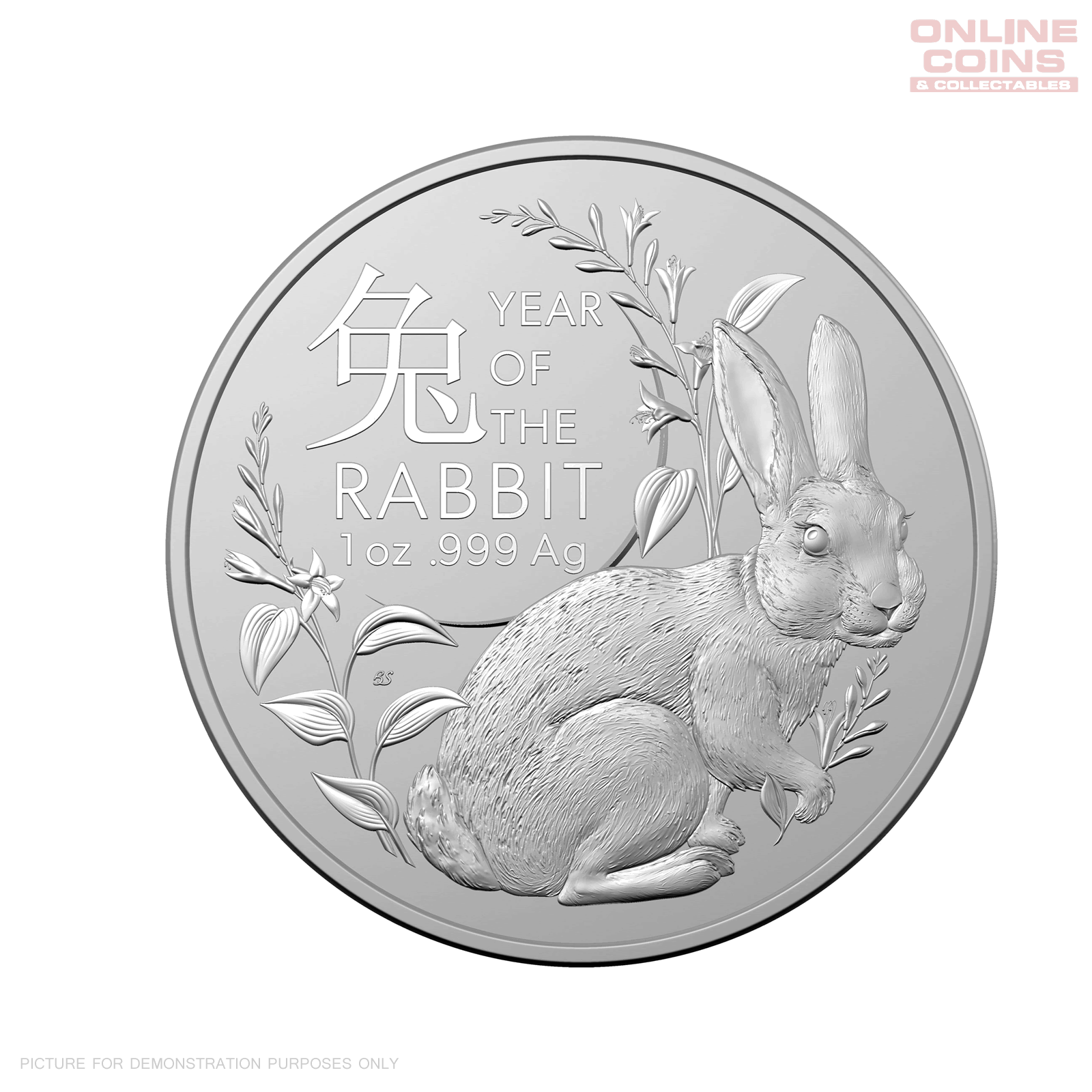 2023 1oz Year of the Rabbit Silver Investment Coin In Nobile Display Case